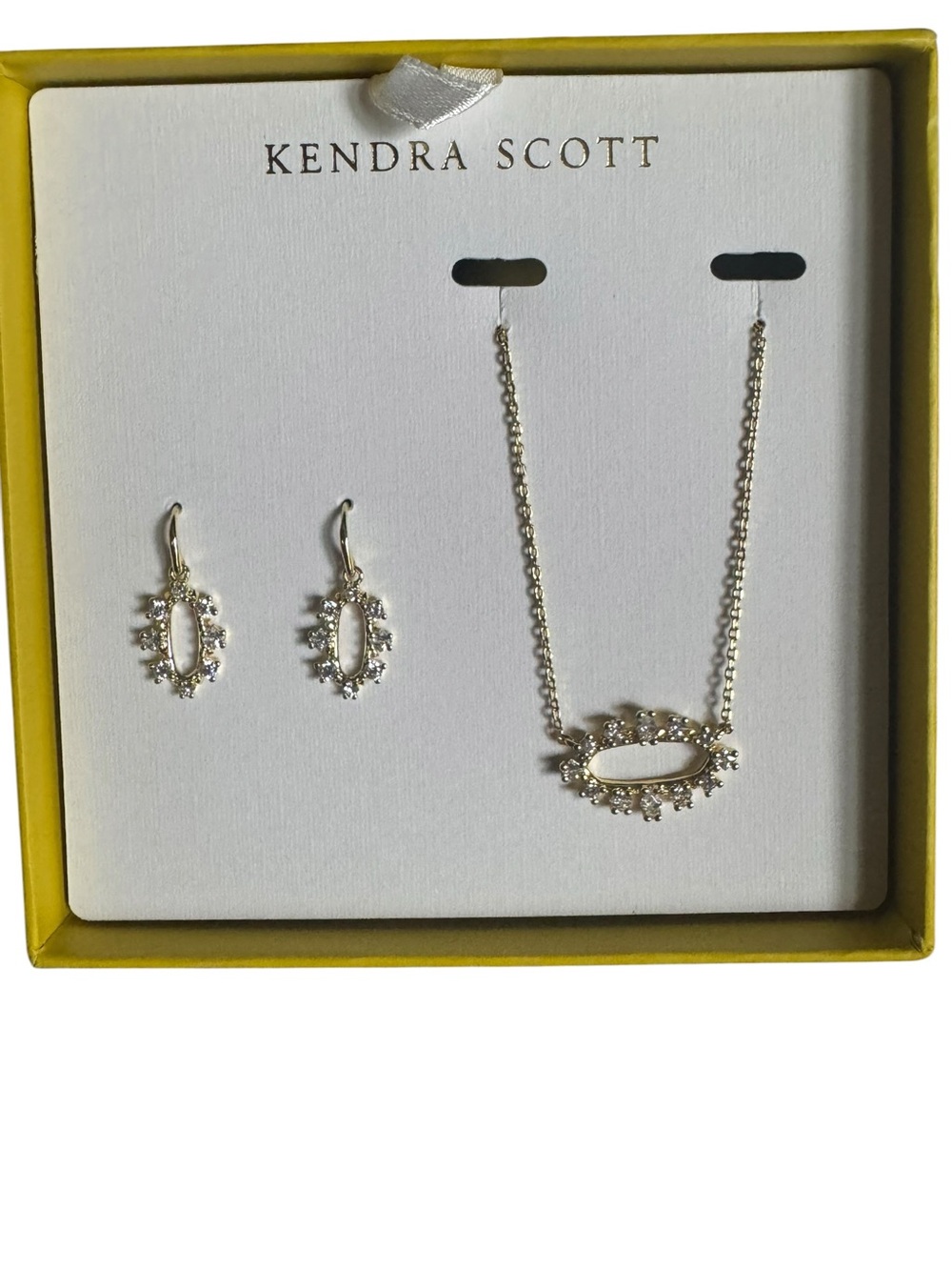 Kendra Scott Silver White Elisa-Style Necklace & Earrings Set NIB